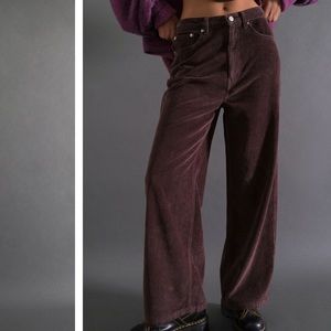 Wide leg corduroy pants